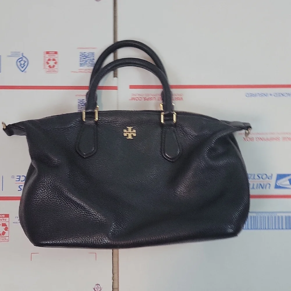 Tory Burch Carter Satchel black leather bag